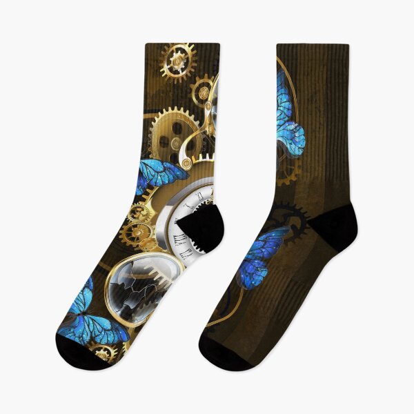 Item preview, Steampunk Gears and Blue Butterflies designed and sold by Blackmoon9.