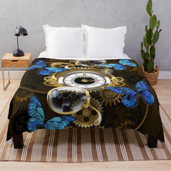 Item preview, Steampunk Gears and Blue Butterflies designed and sold by Blackmoon9.