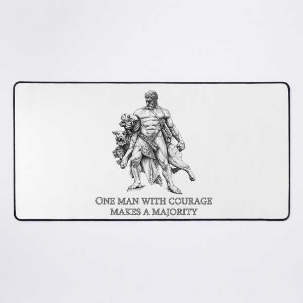 Item preview, One man with courage makes a majority.  Hercules capturing Cerberus. For white and light background. designed and sold by IraPanyukova.