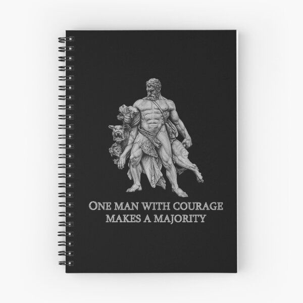 Item preview, One man with courage makes a majority.  Hercules capturing Cerberus. For black and dark background. designed and sold by IraPanyukova.