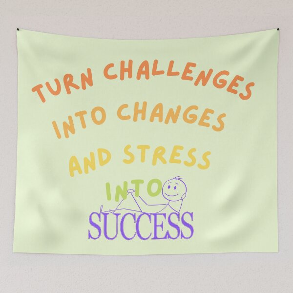 Item preview, Turn Challenges Into Changes… And Stress into SUCCESS -Positive Attitude Quotes designed and sold by Red-ElYoubi.