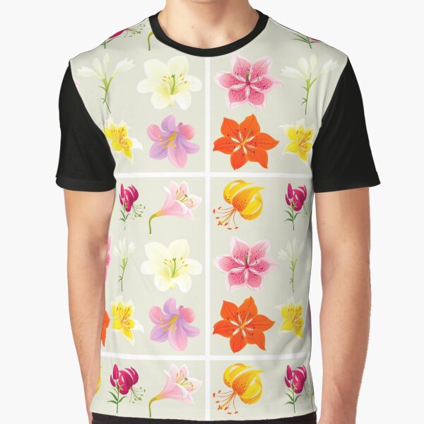 Colorful Lilies Graphic T-Shirt