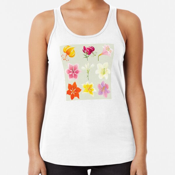 Colorful Lilies Racerback Tank Top