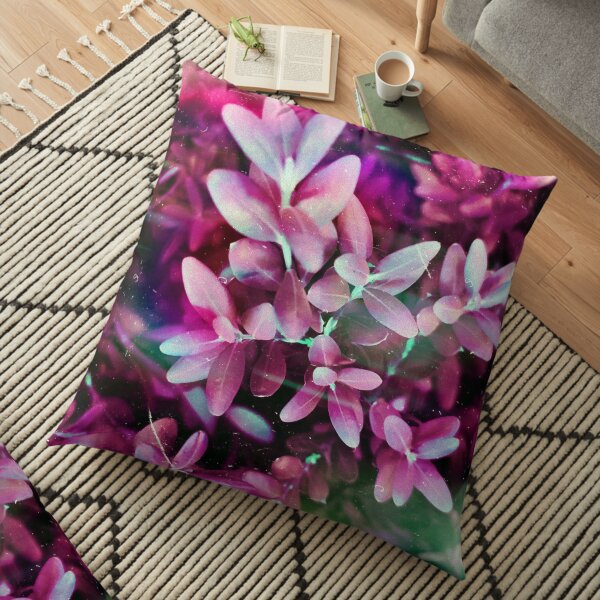 Pretty Pink Leaves In the Garden Floor Pillow