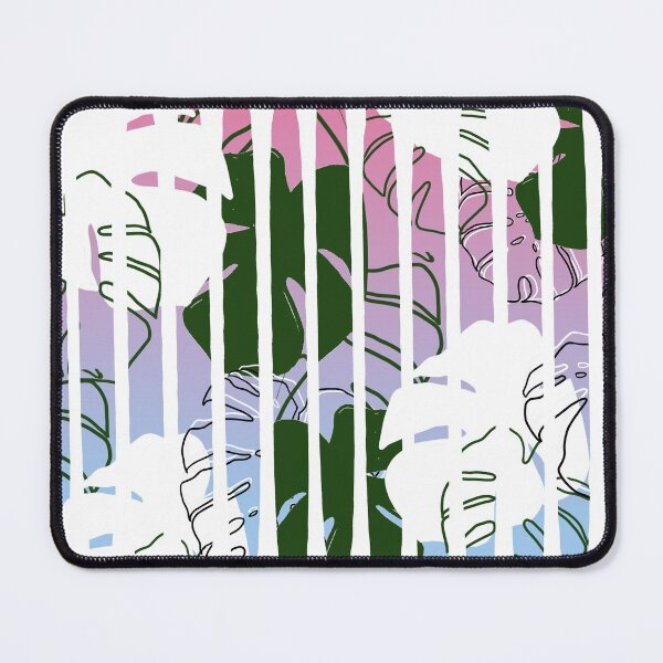 Monstera stripes Mouse Pad