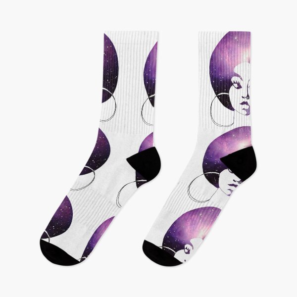 Item preview, Afro and Hoops Purple Space designed and sold by FindingFreebird.