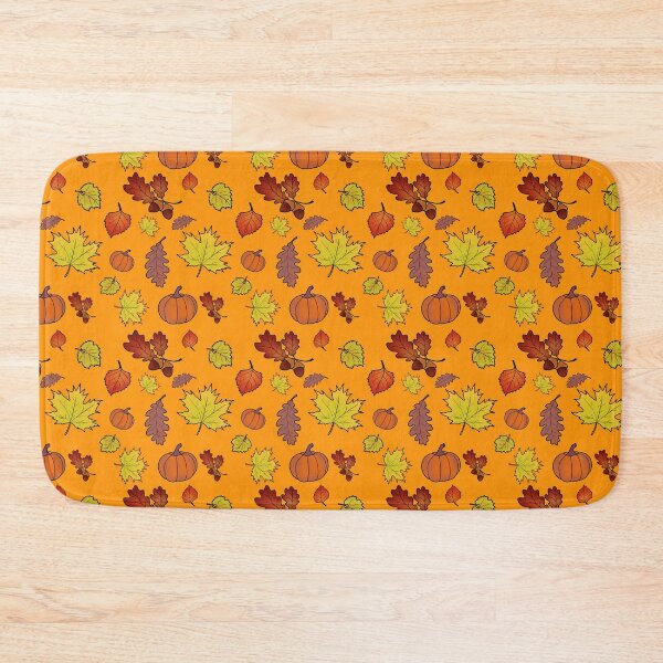 Item preview, Orange Autumn Pattern Pumpkin and Leaves designed and sold by offtza.