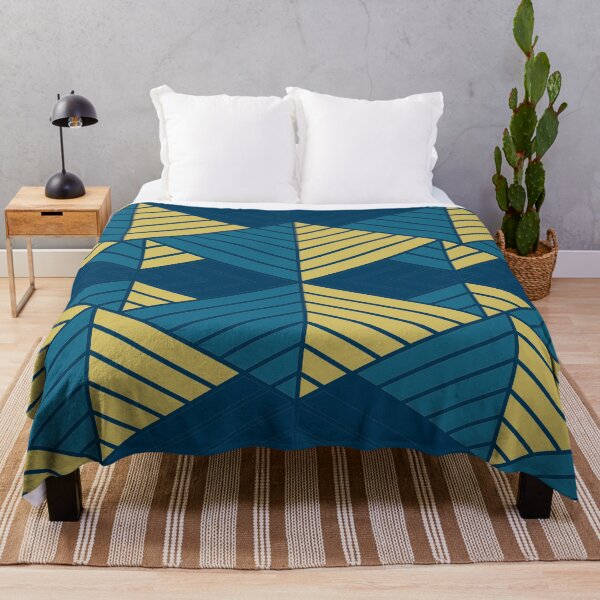 Aperçu de l'œuvre Blue and Yellow Pyramids Symmetric Pattern créée et vendue par bubblyshades.