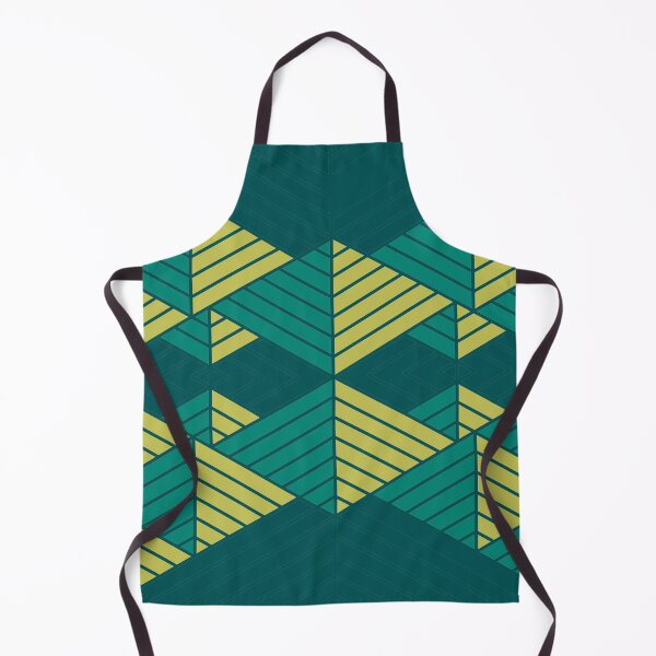 Aperçu de l'œuvre Green Pyramids Symmetric Pattern créée et vendue par bubblyshades.
