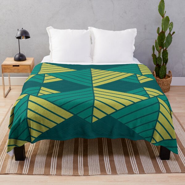 Aperçu de l'œuvre Green Pyramids Symmetric Pattern créée et vendue par bubblyshades.