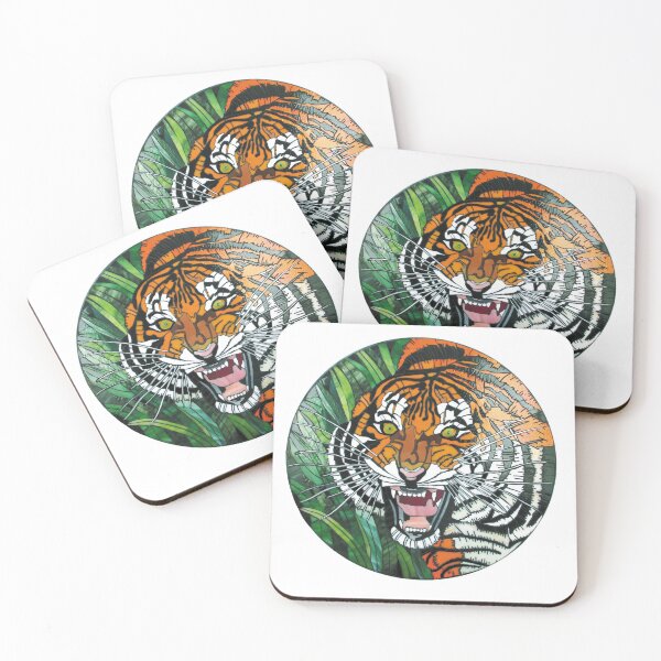Item preview, Tiger, Tiger, Burning Bright – A Bengal Tiger Glass Mosaic designed and sold by TheArtBarCafe.