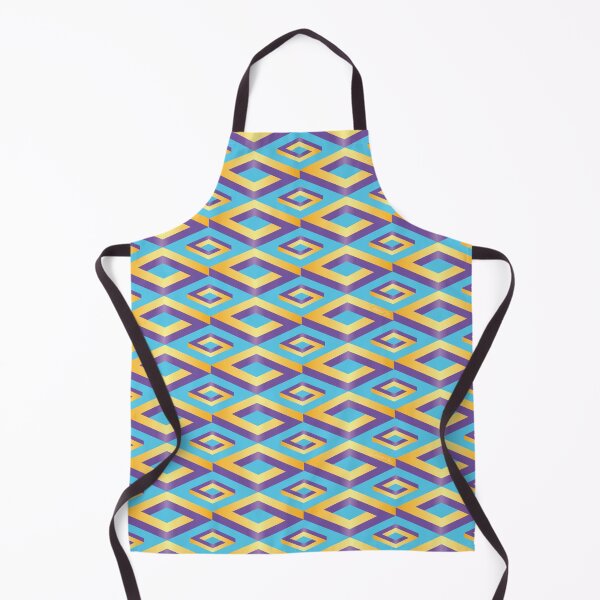 Item preview, PENROSE CUBE V1 Loop Pattern - GOLD and PURPLE on TURQUOISE Background (v1 GOLDPURPLE on TURQUOISE) © designed and sold by DesignsByLawerg.