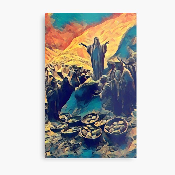 Jesus Feeds More than Five Thousand People Metal Print
