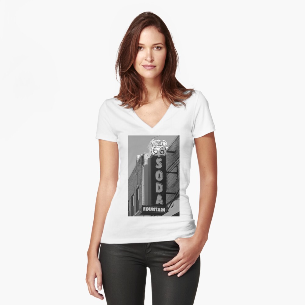 Item preview, Fitted V-Neck T-Shirt designed and sold by roadsidestills.