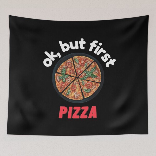Item preview, ok, but first pizza (White) designed and sold by OutofFocusShop.