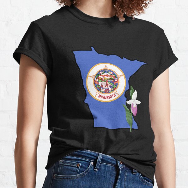Minnesota State Shaped Gadsden Flag T-Shirt Tee Shirt Free Sticker MN