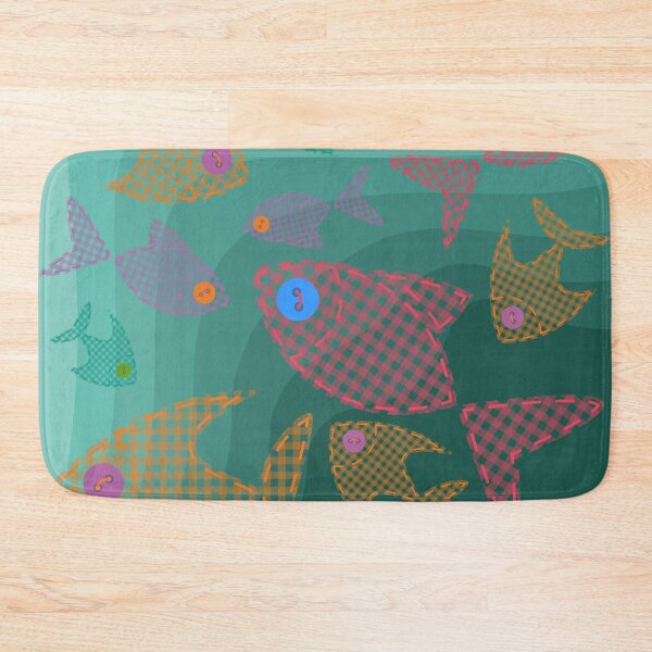 Item preview, Patchwork fishes with button eyes designed and sold by CutieBlue.