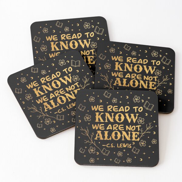 Item preview, We Read To Know We Are Not Alone - CS Lewis Quote Book Bookish Quotes designed and sold by BooksAndFlowers.