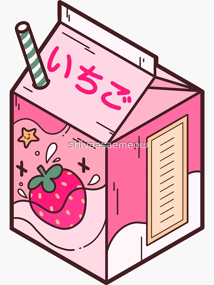 Kawaii Milk Sticker Milk Stickers Strawberry Milk Banana Milk