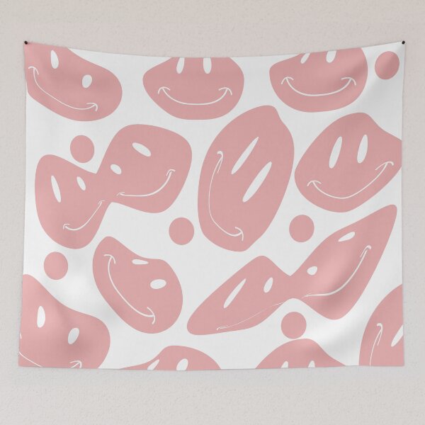 Aperçu de l'œuvre visages souriants liquides roses créée et vendue par Northendesigns.