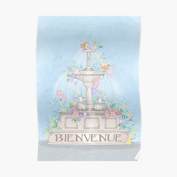 Pretty Flowers Water Fountain Poster