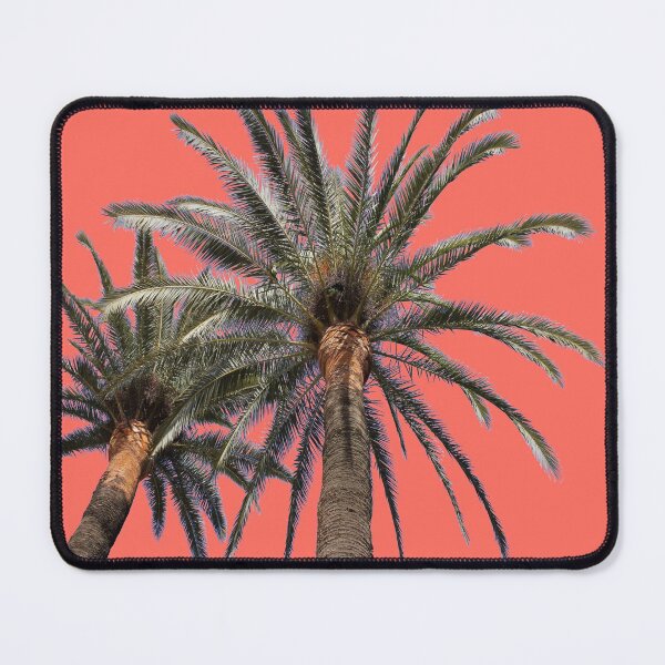 Item preview, palmier on living coral background designed and sold by AHELENE.