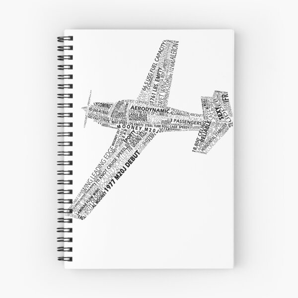 Item preview, Avión tipográfico Mooney M20J designed and sold by RealPilotDesign.