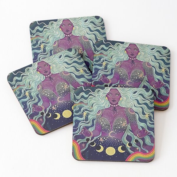 Item preview, White Hair Violet Skin Moon Girl designed and sold by Doris Abney.