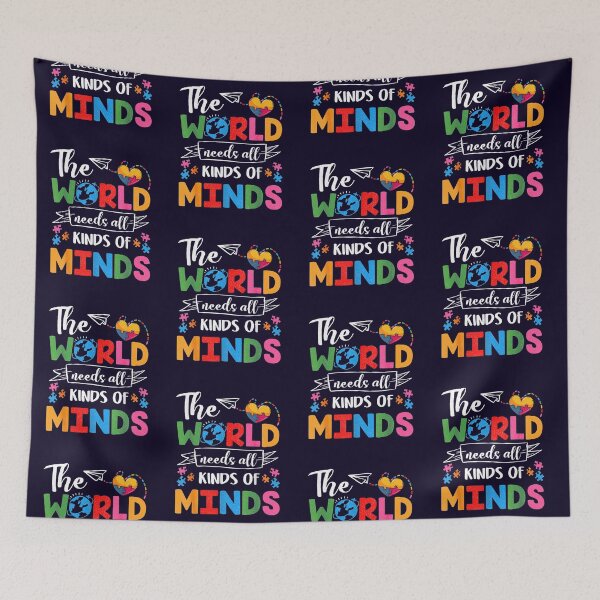 Item preview, The World Needs All Kinds Of Minds - Autism Awareness designed and sold by madtoyman.