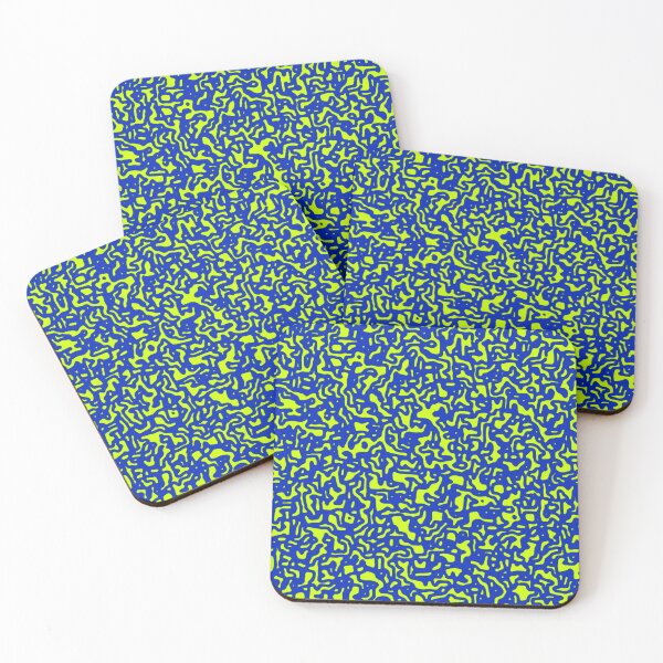 Item preview, 'Shindy'- V.6 Neon and BLUE Abstract DOODLE pattern by The Raumier designed and sold by N-W-T-S-I-O.