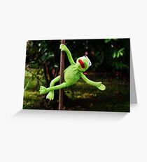 Kermit the frog on a pole Greeting Card