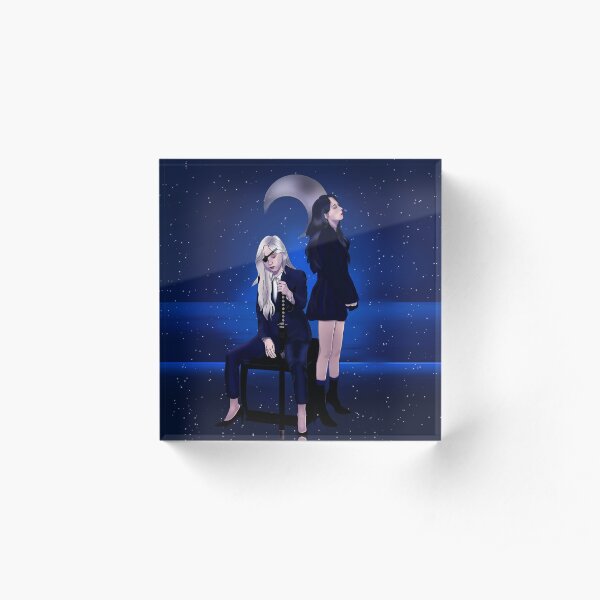 Neon Lights - Moon Star Acrylic Block
