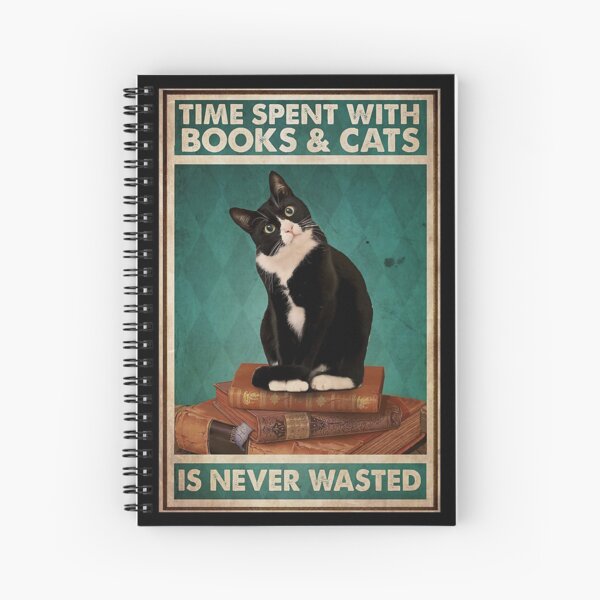 Time Spent With Books And Cats Is Never Wasted Spiral Notebook