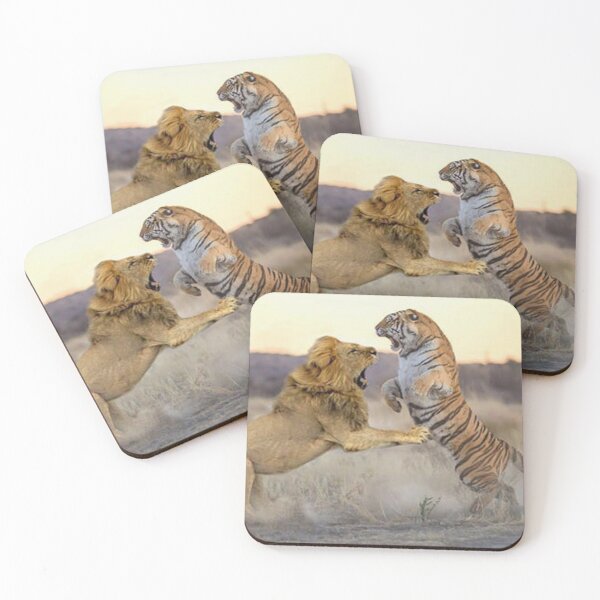 Item preview, Lion Tiger fight designed and sold by GoddessParvatiSati.