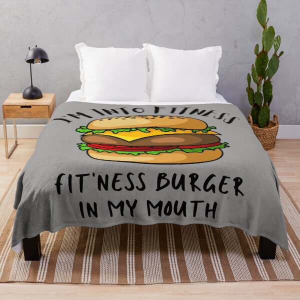 Item preview, I'm Into Fitness. Fitness This Burger In My Mouth. Illustration. Black Text. designed and sold by JellyBeenzz.