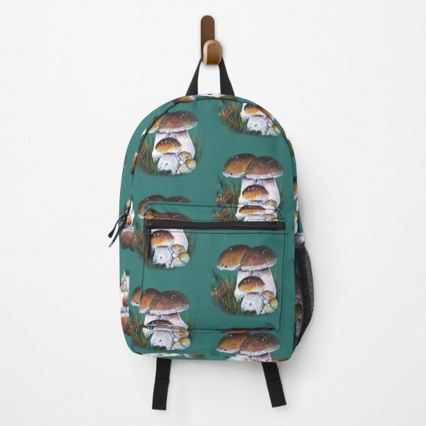 Item preview, Porcini mushrooms in the forest on a green background designed and sold by OksArt22.