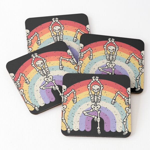 Item preview, Dancing skeletons with rainbow Halloween retro designed and sold by Scribble-Design.