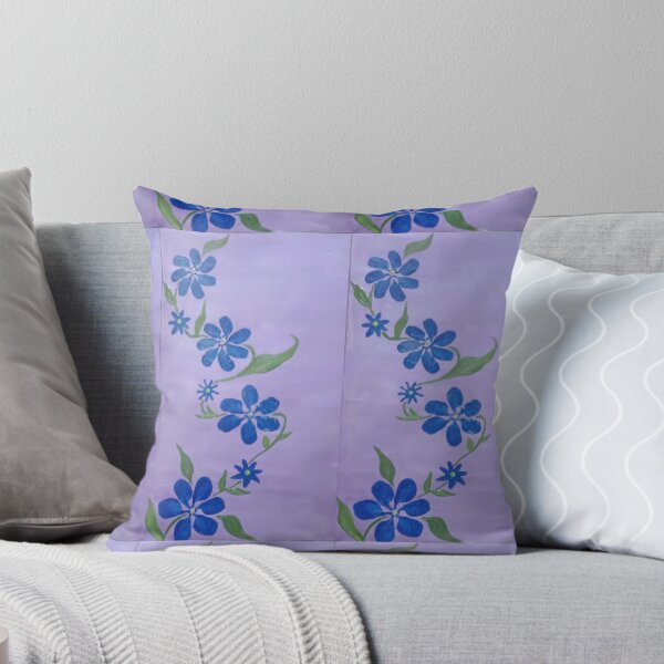 Item preview, Arte floral espiral azul pintado a mano acrílico designed and sold by Ewry.