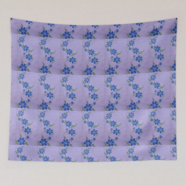 Aperçu de l'œuvre Art floral en spirale bleue peint à la main en acrylique créée et vendue par Ewry.
