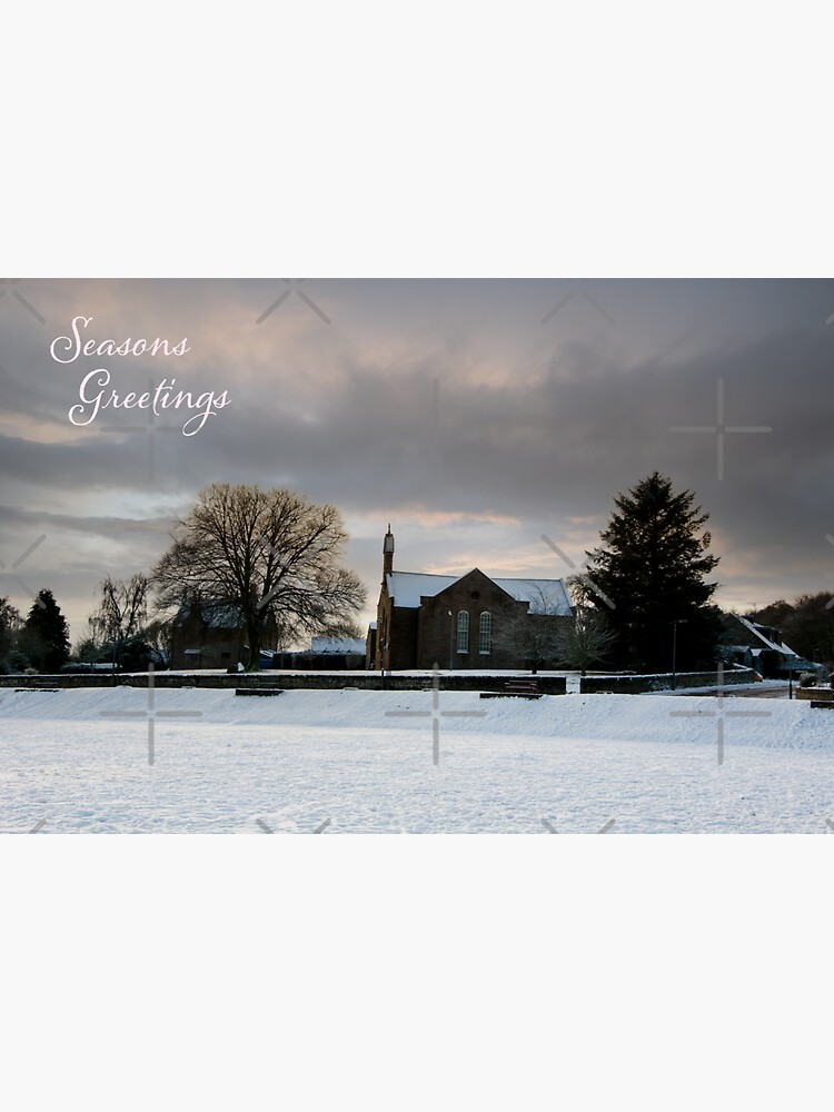 Thumbnail 3 of 3, Sticker, Church in Winter designed and sold by SiobhanFraser.