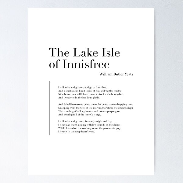 Artikel-Vorschau von Die Seeinsel Innisfree von William Butler Yeats, designt und verkauft von wisemagpie.