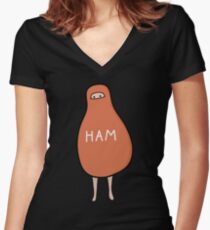 Camiseta entallada de cuello en V Ham: matar a un ruiseñor Literalmente traje de Halloween de explorador Ham