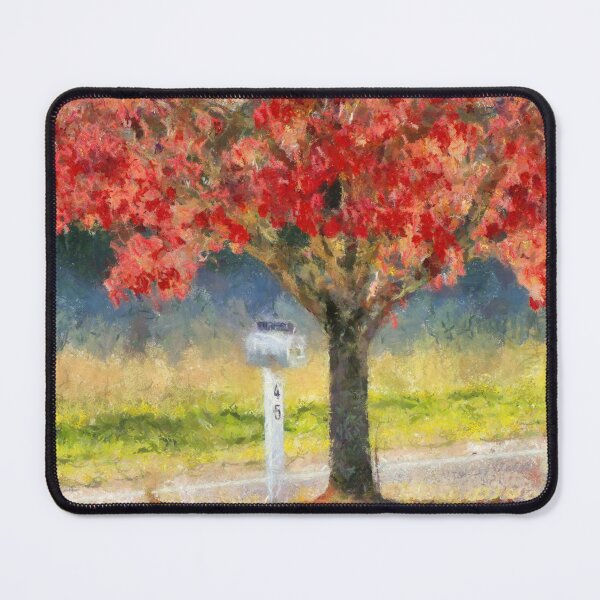 Item preview, Blazing Bloody Red Dogwood By White Mailbox designed and sold by Jean Gregory Evans.