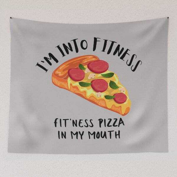 Item preview, I'm Into Fitness. Fitness This Pizza In My Mouth. Illustration. Black Text. designed and sold by JellyBeenzz.