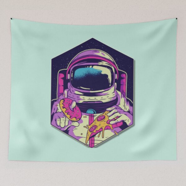 Item preview, space astronaut donut and pizza designed and sold by Wedoo.p ..