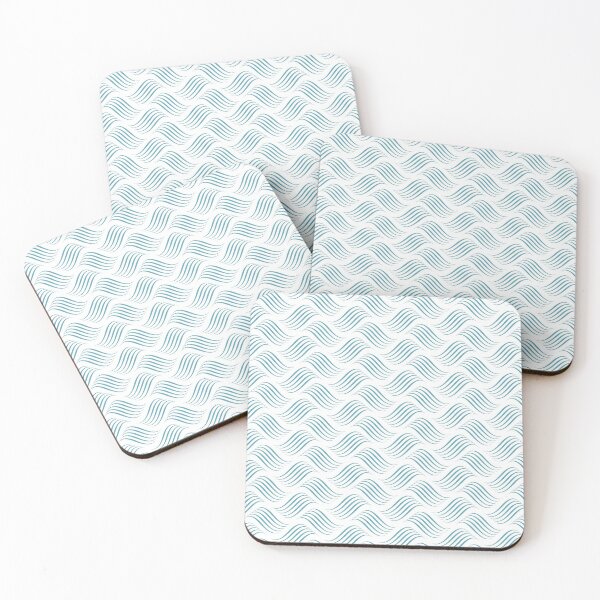 Item preview, Blue and White Wavy Tessellation Line Pattern Coordinates w/ 2022 Popular Color Behr Explorer Blue M470-5 designed and sold by ColorOfTheYears.