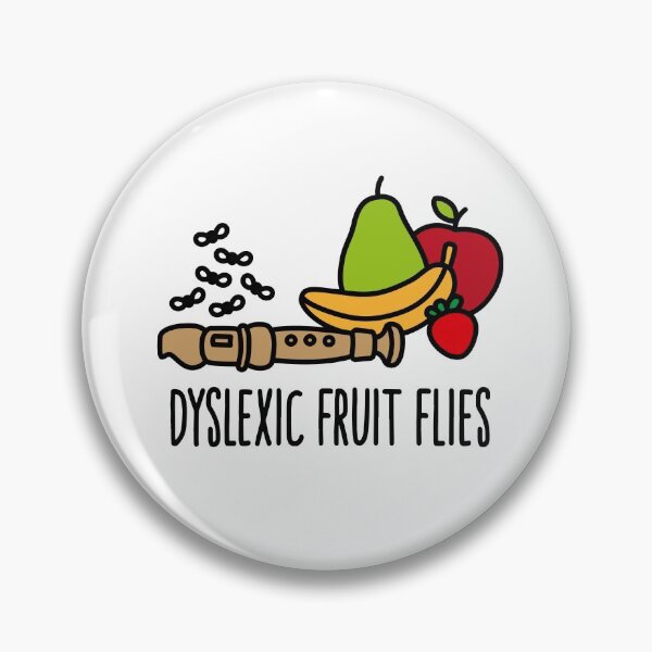 Item preview, Dyslexic fruit flies dyslexia reading disorder pun designed and sold by LaundryFactory.