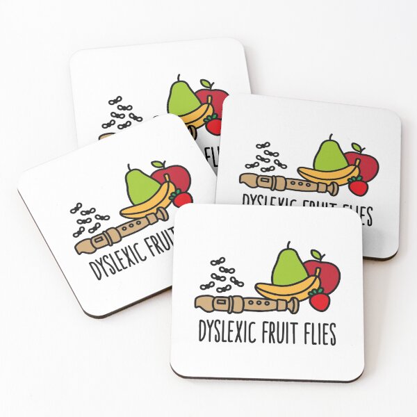Item preview, Dyslexic fruit flies dyslexia reading disorder pun designed and sold by LaundryFactory.