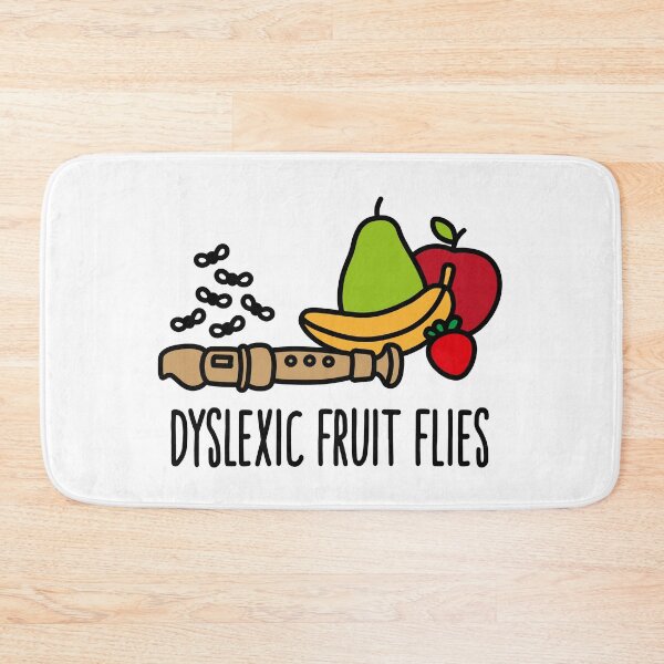 Item preview, Dyslexic fruit flies dyslexia reading disorder pun designed and sold by LaundryFactory.