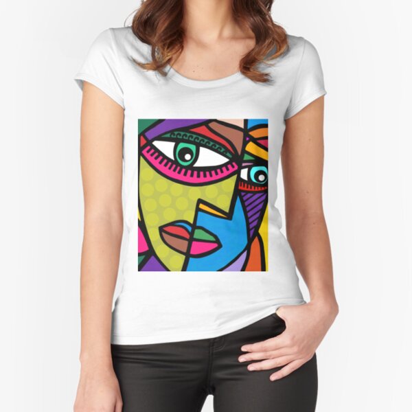 Funky Abstract Face Zipper Sexy T-Shirt Casual Tops Hollow Pullover Ladies  Top T Shirts Multicolor Picasso Abstract Eyes Nose - AliExpress